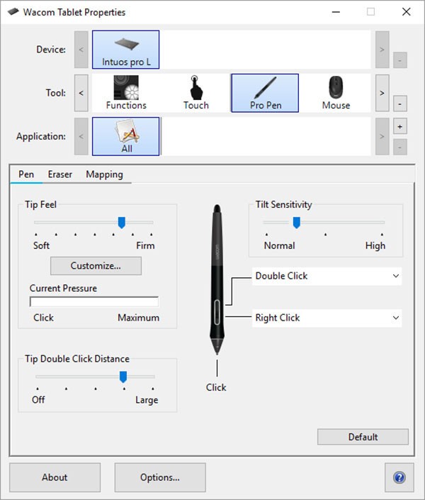 Configuration of pen button