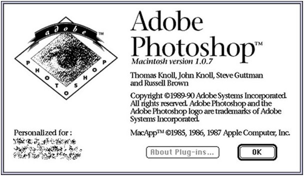 Photoshop 1.0 from Adobe