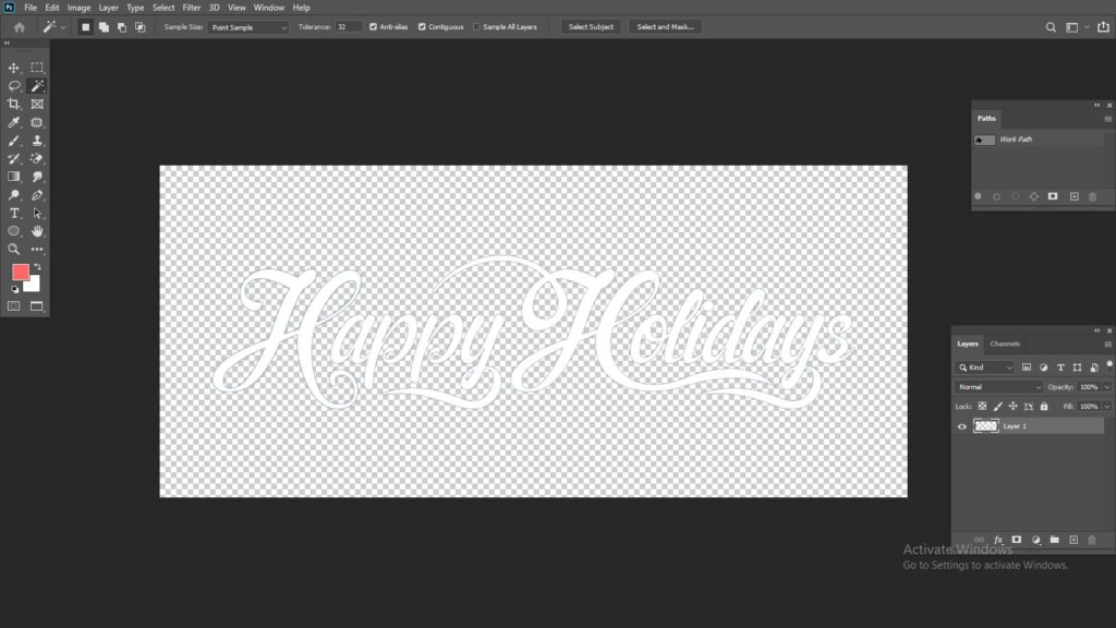 remove background from text in Photoshop