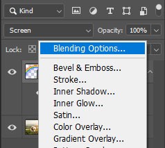 Open the Blending Options