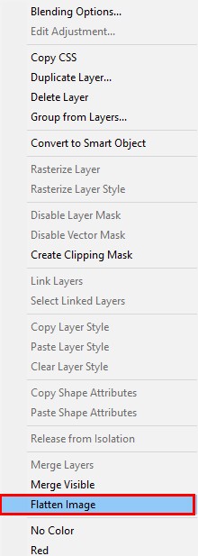 Merging layers in photo-shop with flattening the image 