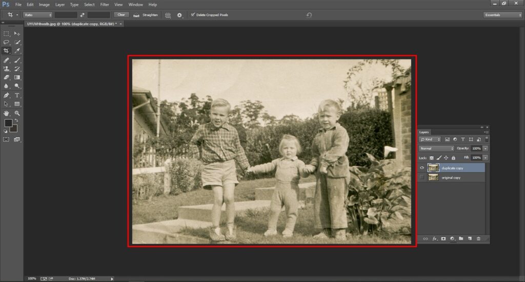  Now resize your photo before applying any kind of technique on your old photos