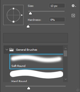 Choose the Soft Round brush