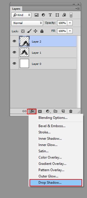 Add a layer from your drop shadow