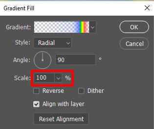 Scale the size of the gradient