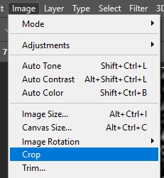  Go to the image menu and choose crop