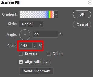 Scale the size of the gradient