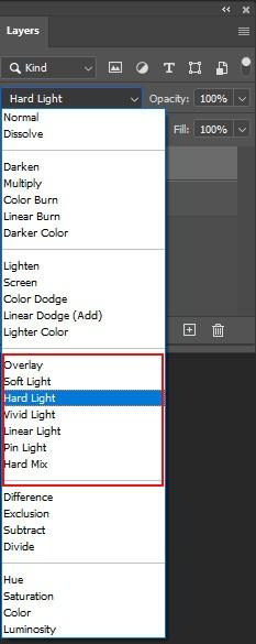 Apply linear light blend mode and hard light for sharpening