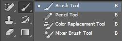  brush tool from the toolbar