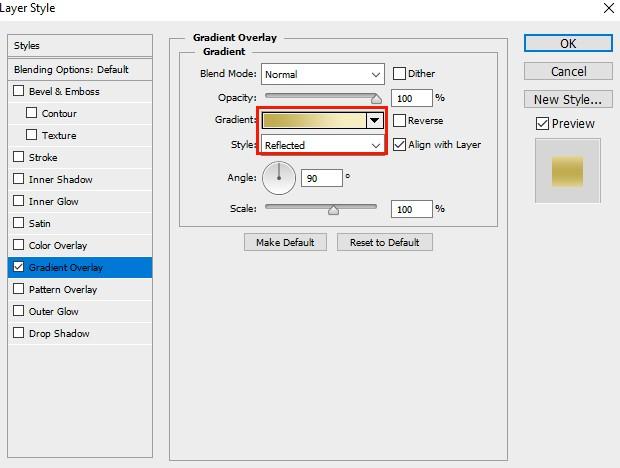 Switch the gradient style as reflected