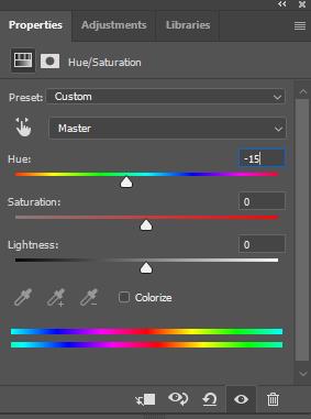 Include second hue saturation layer