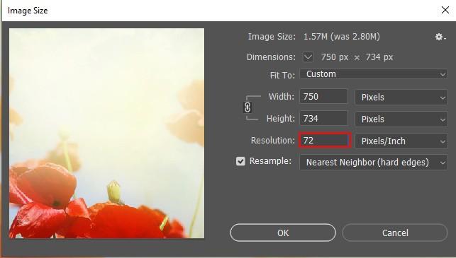 Lowering the resolution value