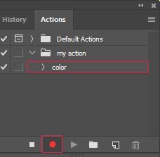 action panel will turn red