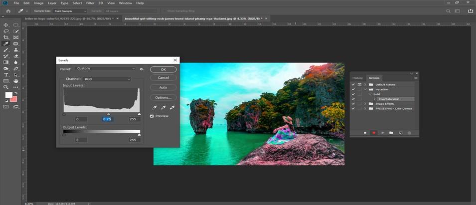 Everything you do now is captured in the action in Photoshop