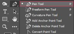 Selecting an image by using the pen tool