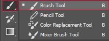 Select the brush tool