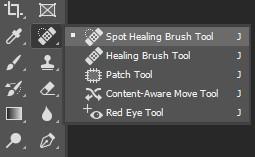 Pick out the spot healing brush 