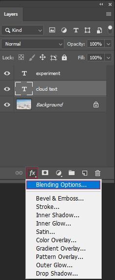 Now you have to open up the Photoshop Blending option and complete the rest of the work