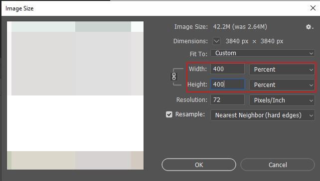 Now you need to change the width and height boxes by entering the percentage option