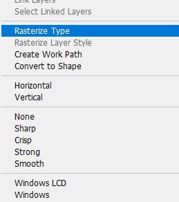 Use Rasterize type option