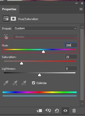 Choose new eye color with hue slider