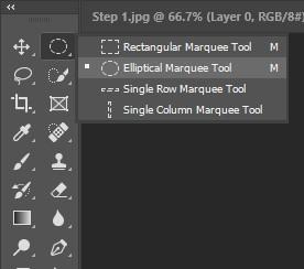 Pick out the elliptical marquee tool