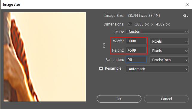 The relation between image resolution and file size