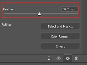 Apply feather option on a layer mask 