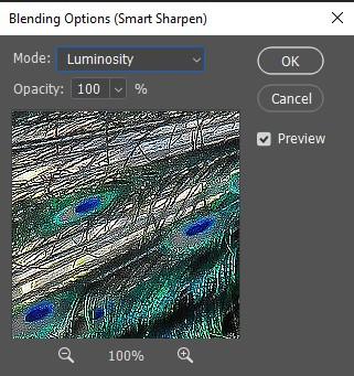 Convert smart sharpen blend mode to luminosity