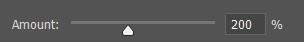 Adjustment of the Amount value to add edge contrast