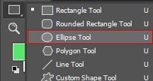 Choose the ellipse tool