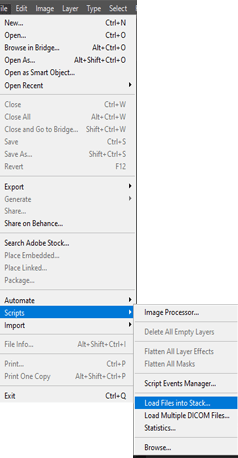 In PS, Load your desired images as Layer