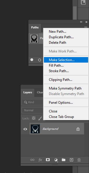 Convert the Path to a Selection