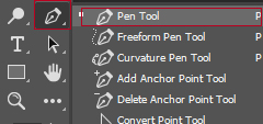 Select the "Pen Tool" from the toolbar on the left